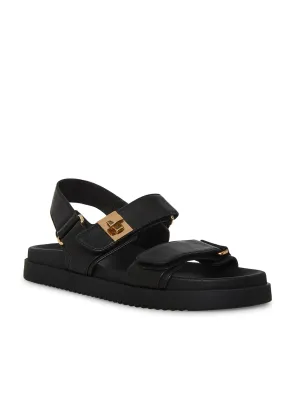Mona Steve Madden Leather Sandal [Black-Mona04S1]