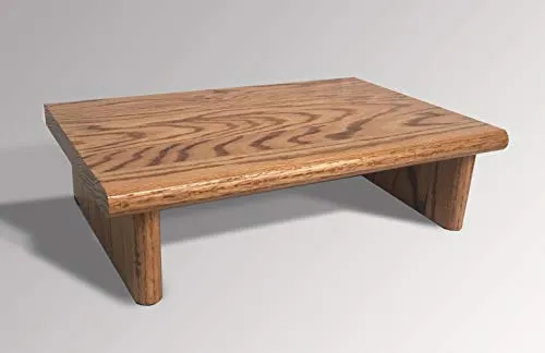 Monitor Stand OSTGO24-4 Oak Golden Oak 24 x 11.25 x 4.88 TV Wood Shelf Riser Stool Assembled Made in USA NEW