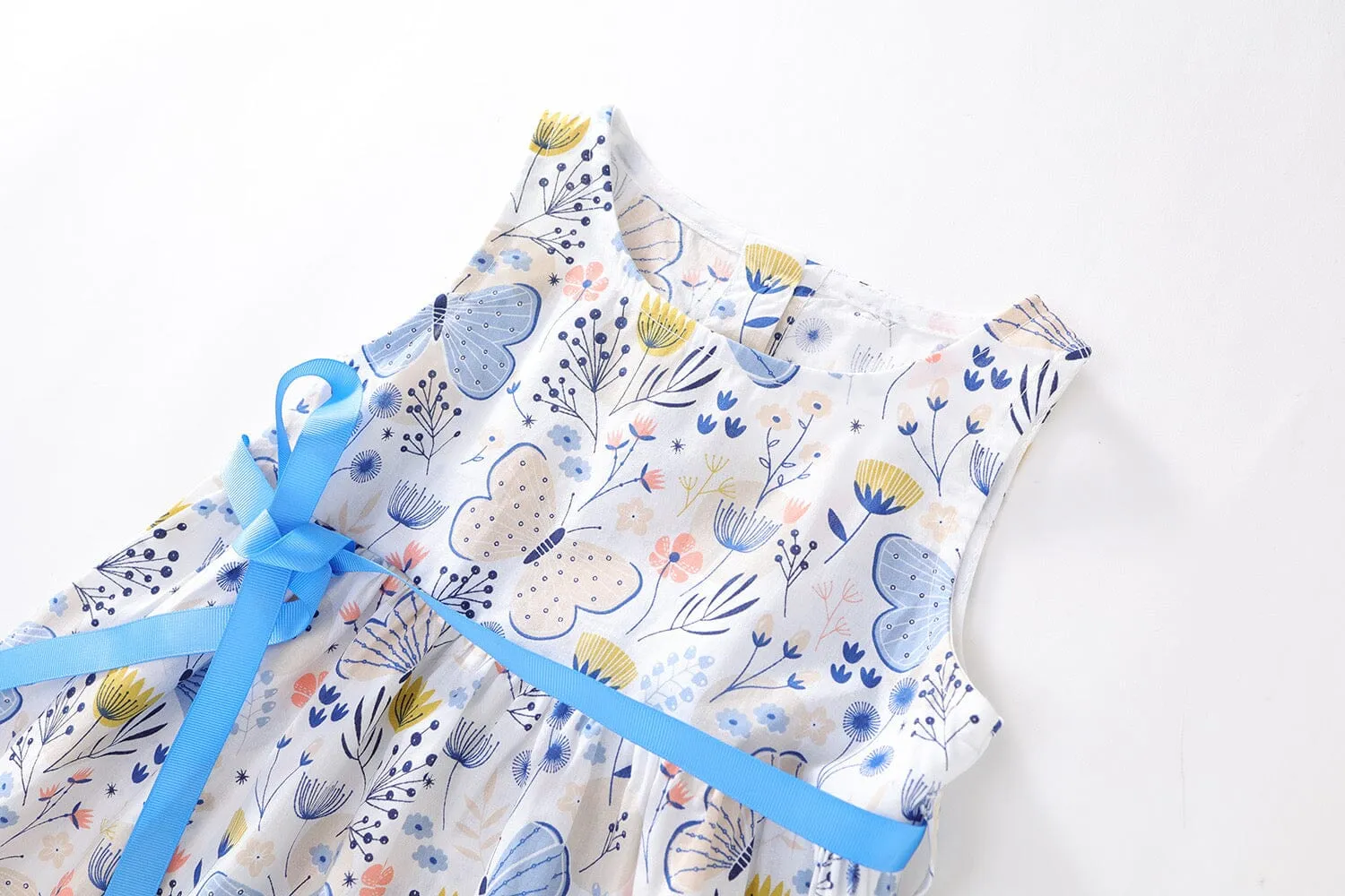 Nana Butterfly Print Sleeveless Dress