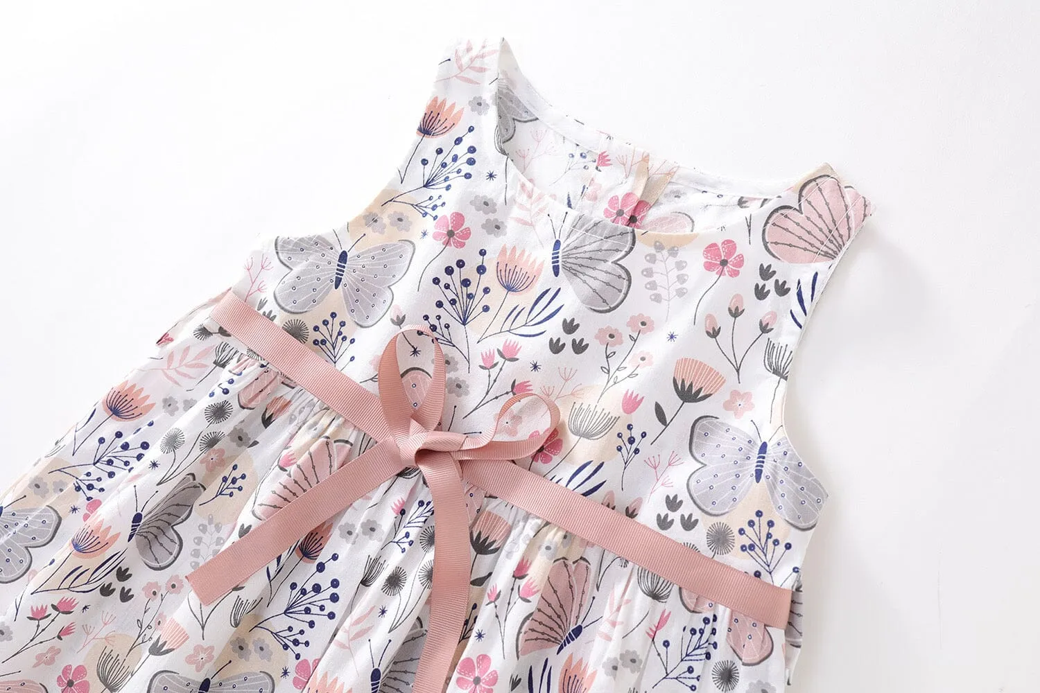 Nana Butterfly Print Sleeveless Dress