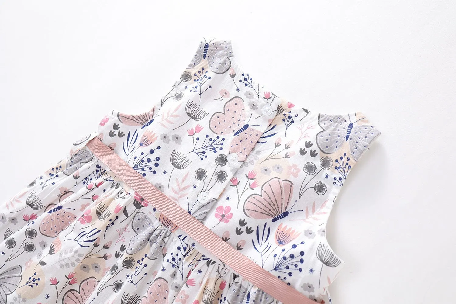 Nana Butterfly Print Sleeveless Dress