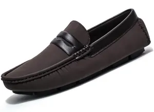 New Men's Loafers Penny Loafers Vegan Leather Driving Loafers Flexible Flat Heel Anti-Slip Walking Slip-on