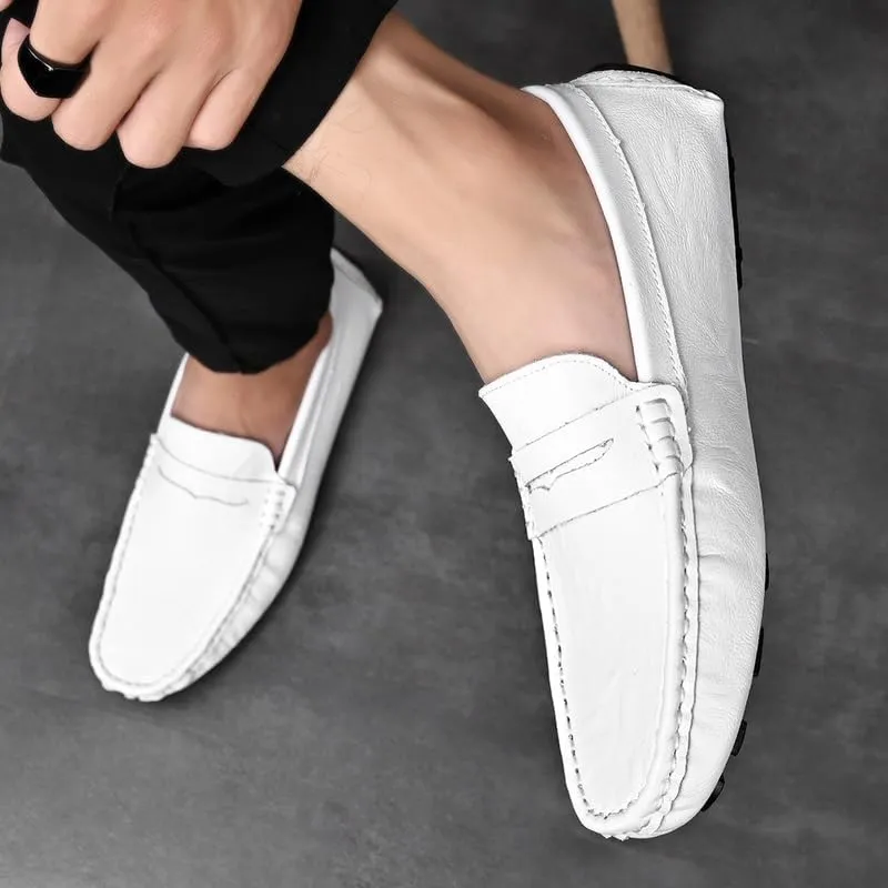 New Mens Loafers Shoe Penny Driving Style Loafer Vegan Leather Anti-Slip Flat Heel Comfortable Prom Fashion Slip-ons