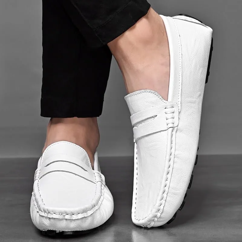 New Mens Loafers Shoe Penny Driving Style Loafer Vegan Leather Anti-Slip Flat Heel Comfortable Prom Fashion Slip-ons