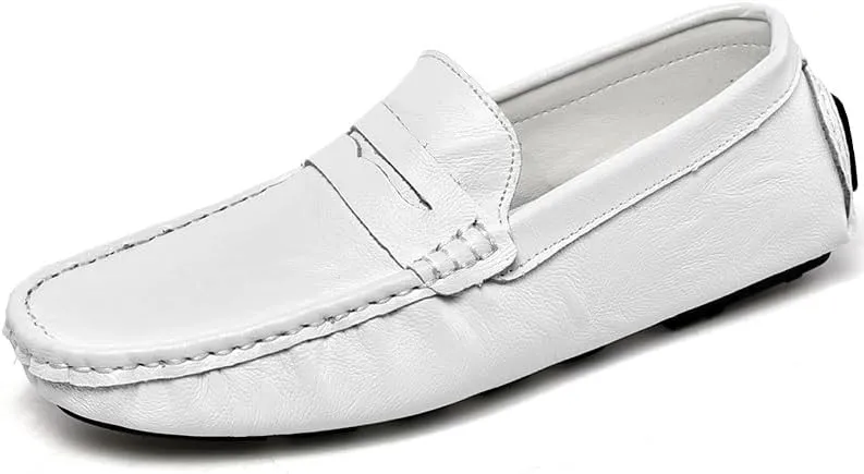 New Mens Loafers Shoe Penny Driving Style Loafer Vegan Leather Anti-Slip Flat Heel Comfortable Prom Fashion Slip-ons