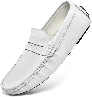 New Mens Loafers Shoe Penny Driving Style Loafer Vegan Leather Anti-Slip Flat Heel Comfortable Prom Fashion Slip-ons