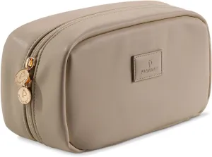 Pocmimut Christmas Gifts, Makeup Bag Travel Accessories for Women,Open Flat Make Pouch Christmas Birthday Gifts for Mom and Lover,Apricot
