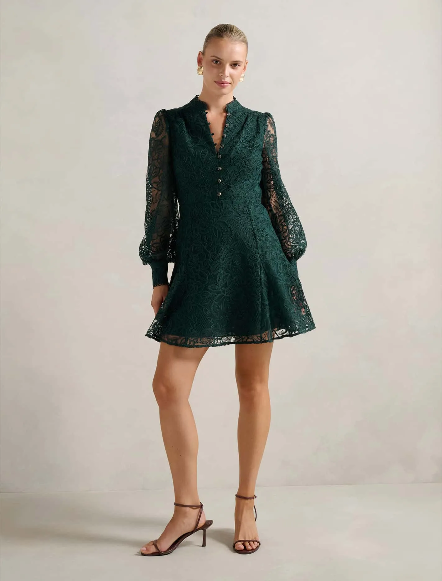 Portia Lace Skater Mini Dress