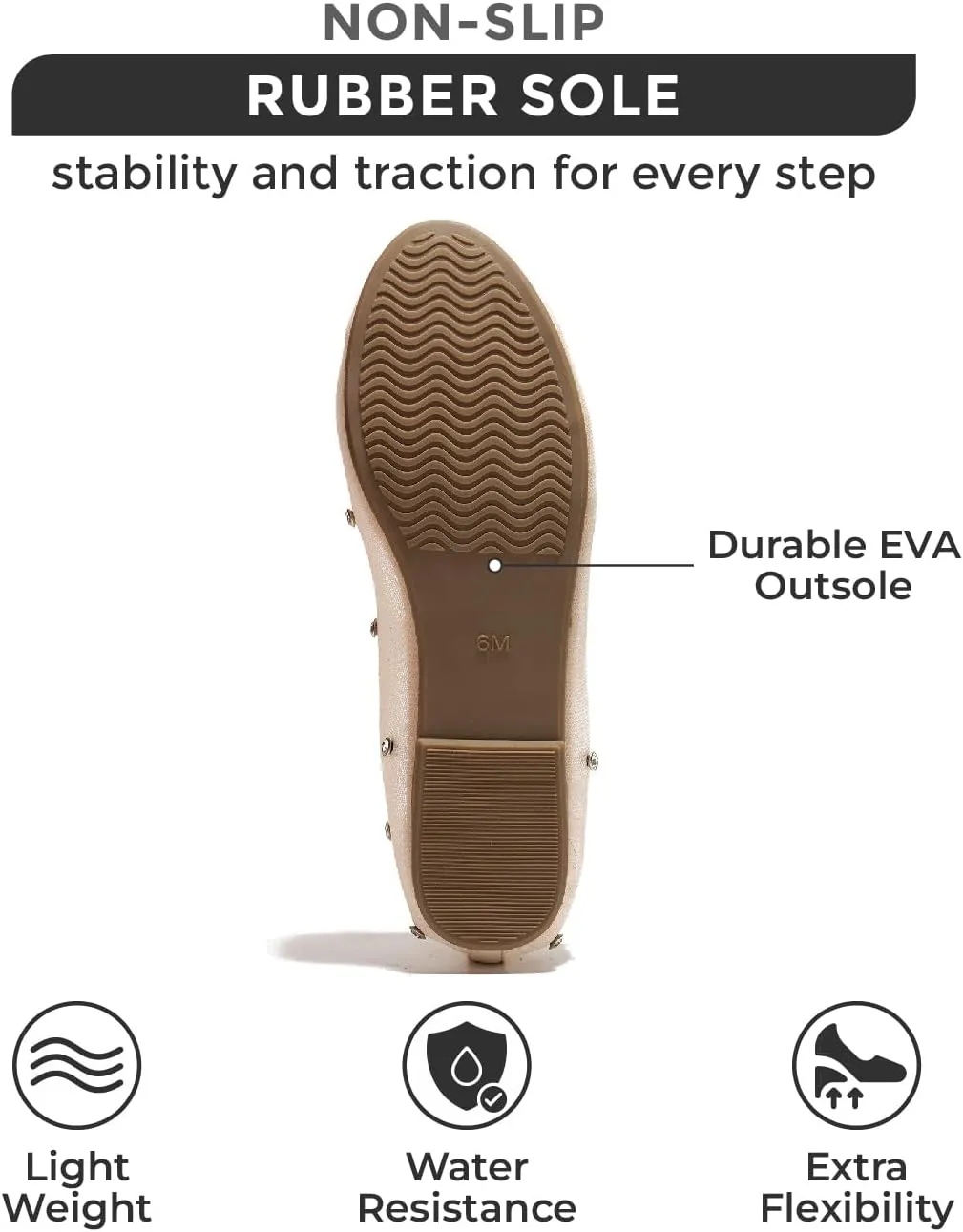 Project Cloud Ballet Flats Shoes for Women - Lightweight & Stylish Ballet Flats for Women Footwear - Non-Slip Mary Jane Shoes with Memory Foam - Casual Footwear for All-Day Comfort (Amity)