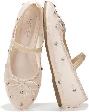 Project Cloud Ballet Flats Shoes for Women - Lightweight & Stylish Ballet Flats for Women Footwear - Non-Slip Mary Jane Shoes with Memory Foam - Casual Footwear for All-Day Comfort (Amity)