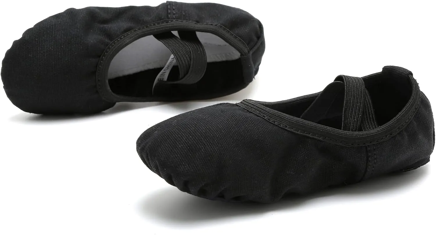 RoseMoli Canvas Ballet Slippers Flats for Girls/Toddlers/Kids/Women, Yoga Practice Shoes for Dancing