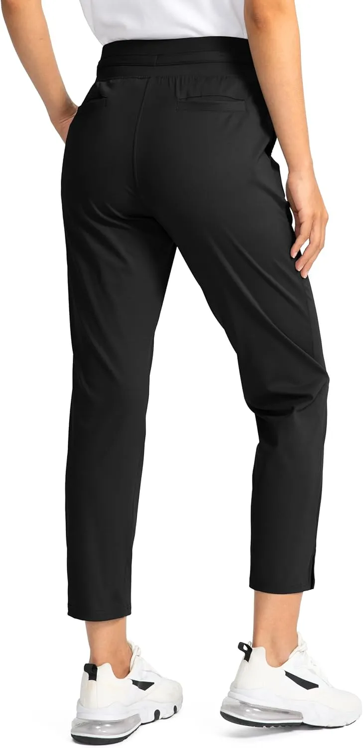 Soothfeel Women's Pants with 4 Pockets 7/8 Stretch High Waisted Sweatpants Travel Athletic Work Golf Pants for Women