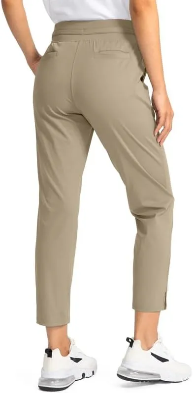 Soothfeel Women's Pants with 4 Pockets 7/8 Stretch High Waisted Sweatpants Travel Athletic Work Golf Pants for Women