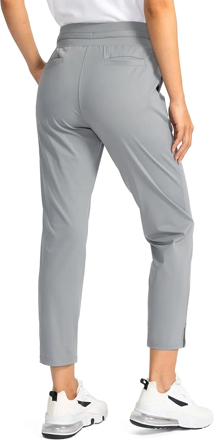 Soothfeel Women's Pants with 4 Pockets 7/8 Stretch High Waisted Sweatpants Travel Athletic Work Golf Pants for Women