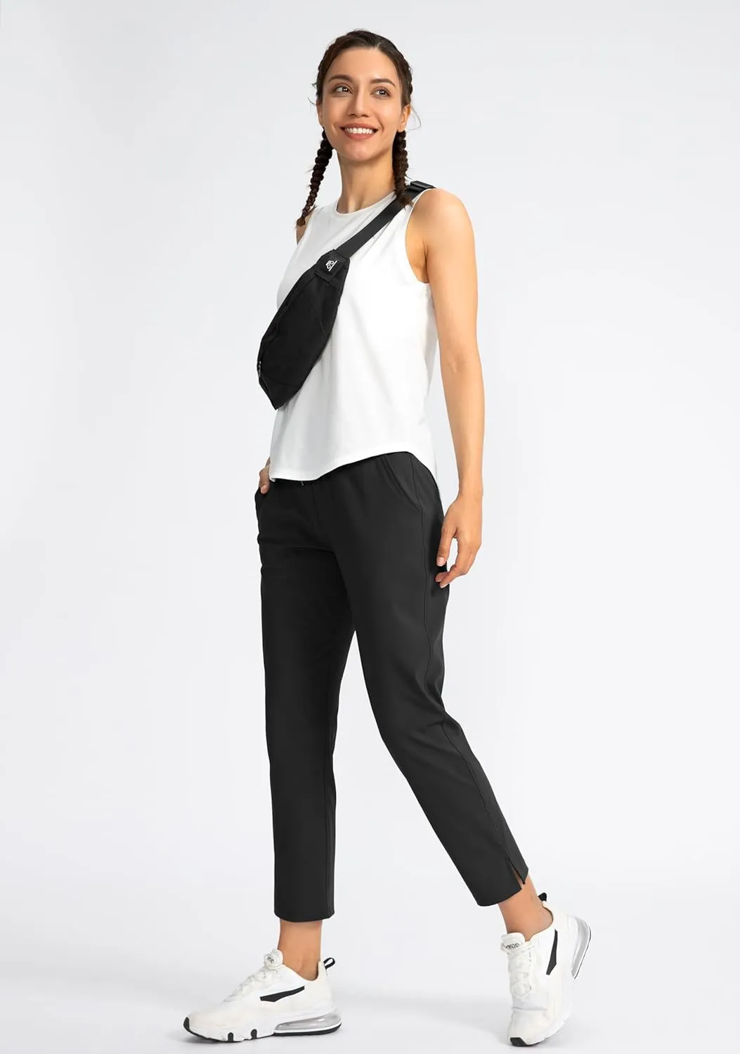 Soothfeel Women's Pants with 4 Pockets 7/8 Stretch High Waisted Sweatpants Travel Athletic Work Golf Pants for Women