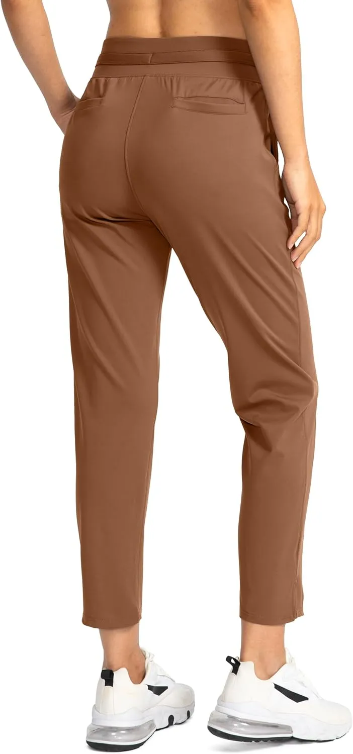 Soothfeel Women's Pants with 4 Pockets 7/8 Stretch High Waisted Sweatpants Travel Athletic Work Golf Pants for Women