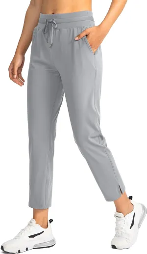 Soothfeel Women's Pants with 4 Pockets 7/8 Stretch High Waisted Sweatpants Travel Athletic Work Golf Pants for Women