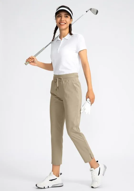 Soothfeel Women's Pants with 4 Pockets 7/8 Stretch High Waisted Sweatpants Travel Athletic Work Golf Pants for Women