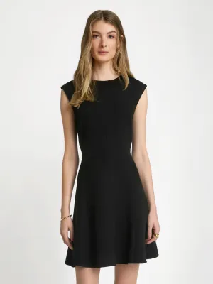 Stretch crepe skater dress