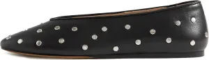 Studded Ballet Flats for Women Round Toe Low Heel Slip On Mary Jane Flat Comfortable Casual Ballerina Shoes