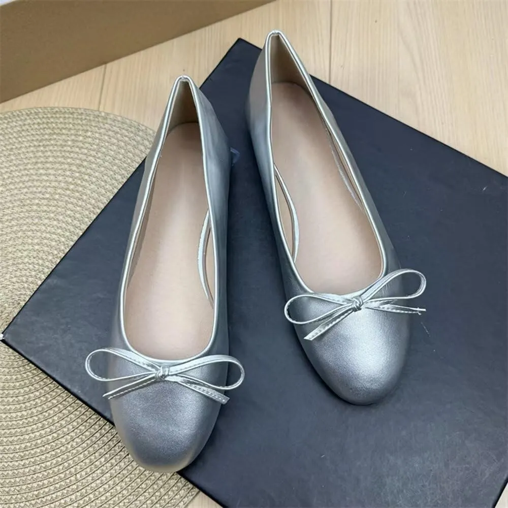 Stunner Women's PU Leather Flats Comfortable Round Toe Bowknot Ballet Flats Fashion Slip On Flats
