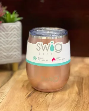 Swig Shimmer Rose Gold 14oz Stemless FINAL SALE