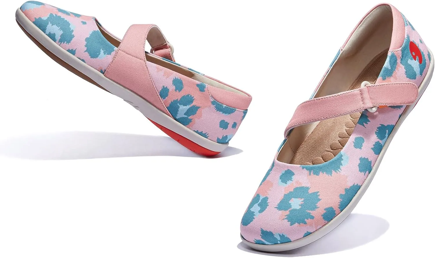 UIN Women's Mary Jane Flats Slip On Round Toe Casual Lightweight Comfortable Art Painted Travel Shoes Illites 