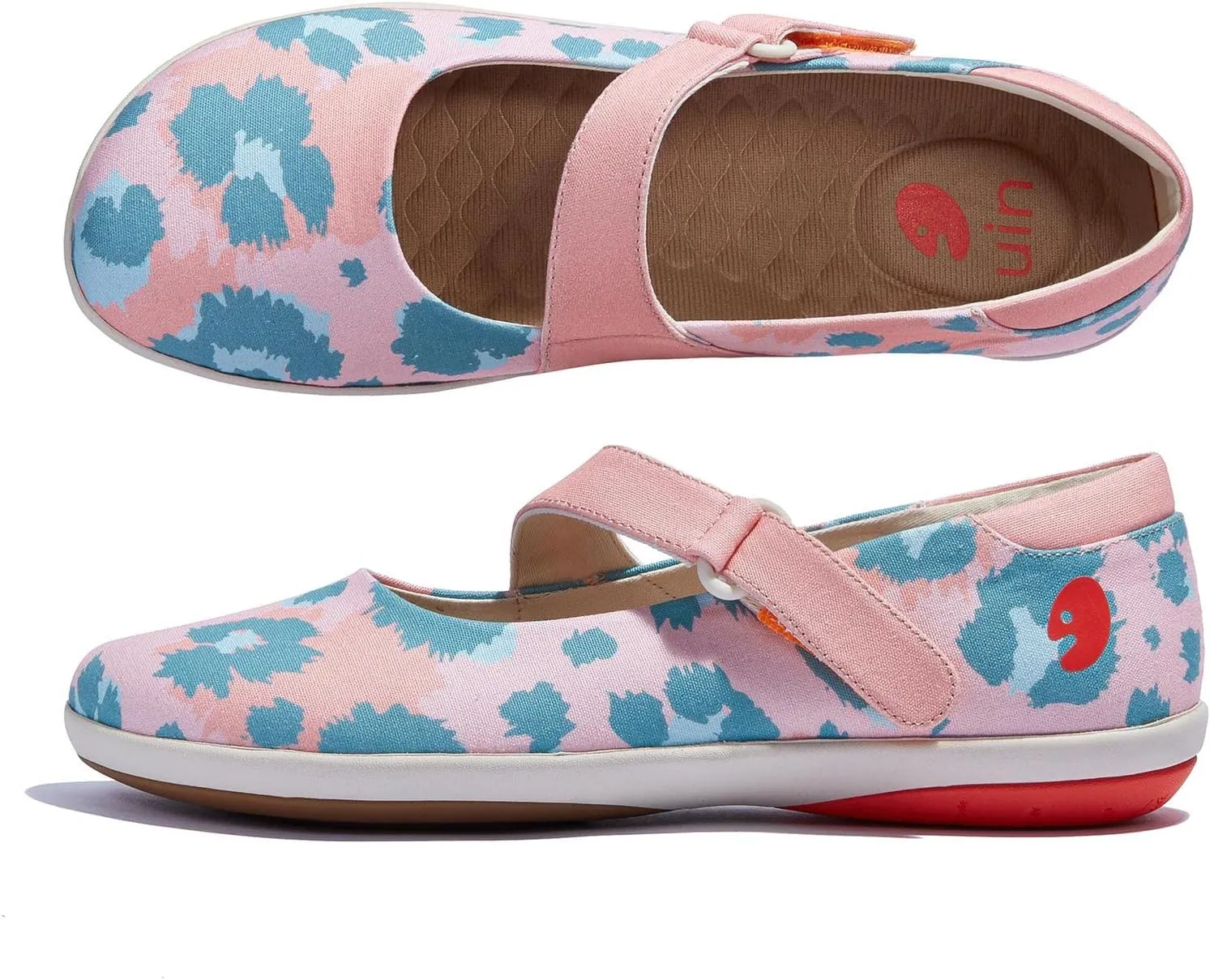 UIN Women's Mary Jane Flats Slip On Round Toe Casual Lightweight Comfortable Art Painted Travel Shoes Illites 