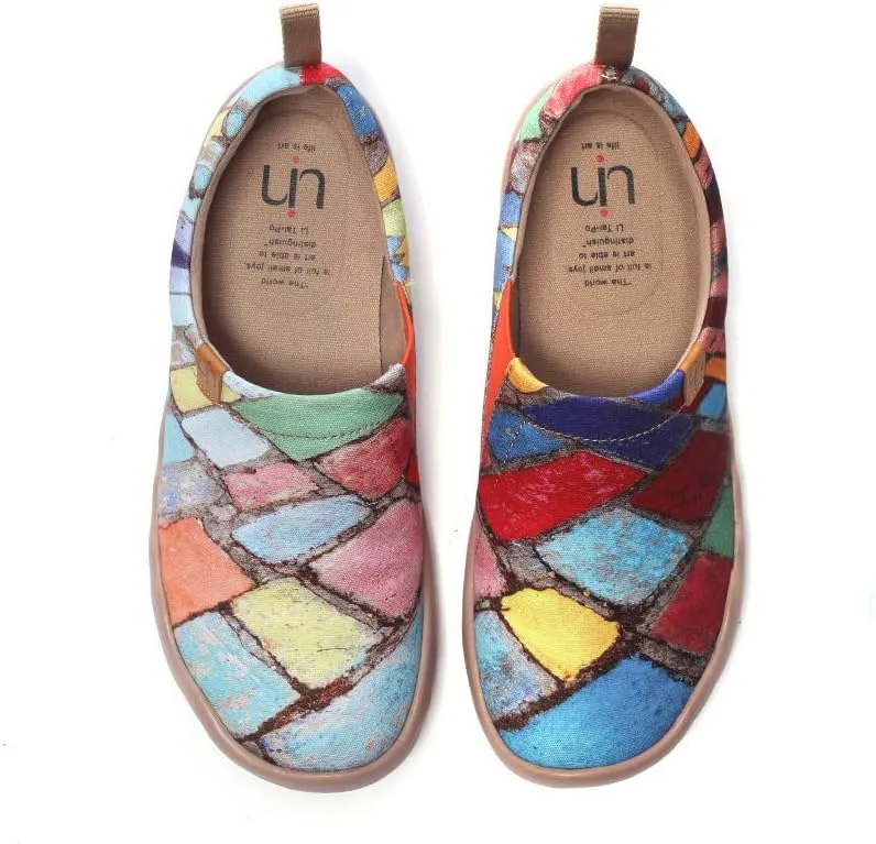 UIN Women's Slip Ons Art Painted Loafers Comfort Walking Canvas Flats Casual Travel Shoes Toledo Time Legacy (7.5)