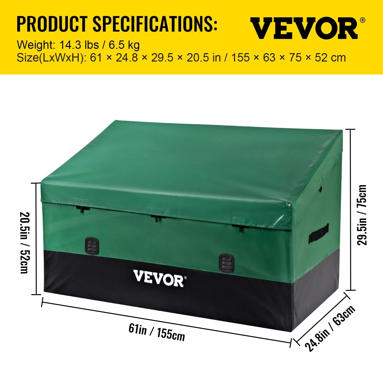 VEVOR Outdoor Storage Box Patio Deck Box Gallon Waterproof PE Tarpaulin