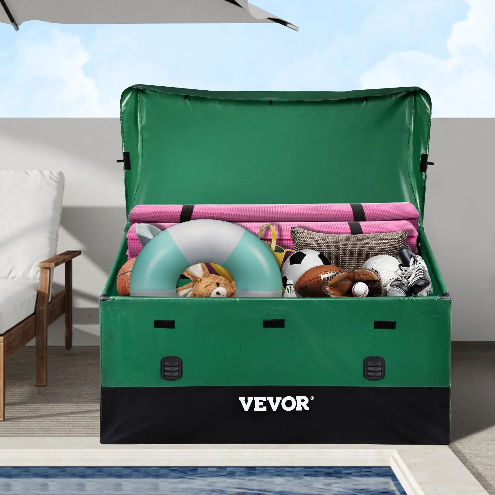 VEVOR Outdoor Storage Box Patio Deck Box Gallon Waterproof PE Tarpaulin