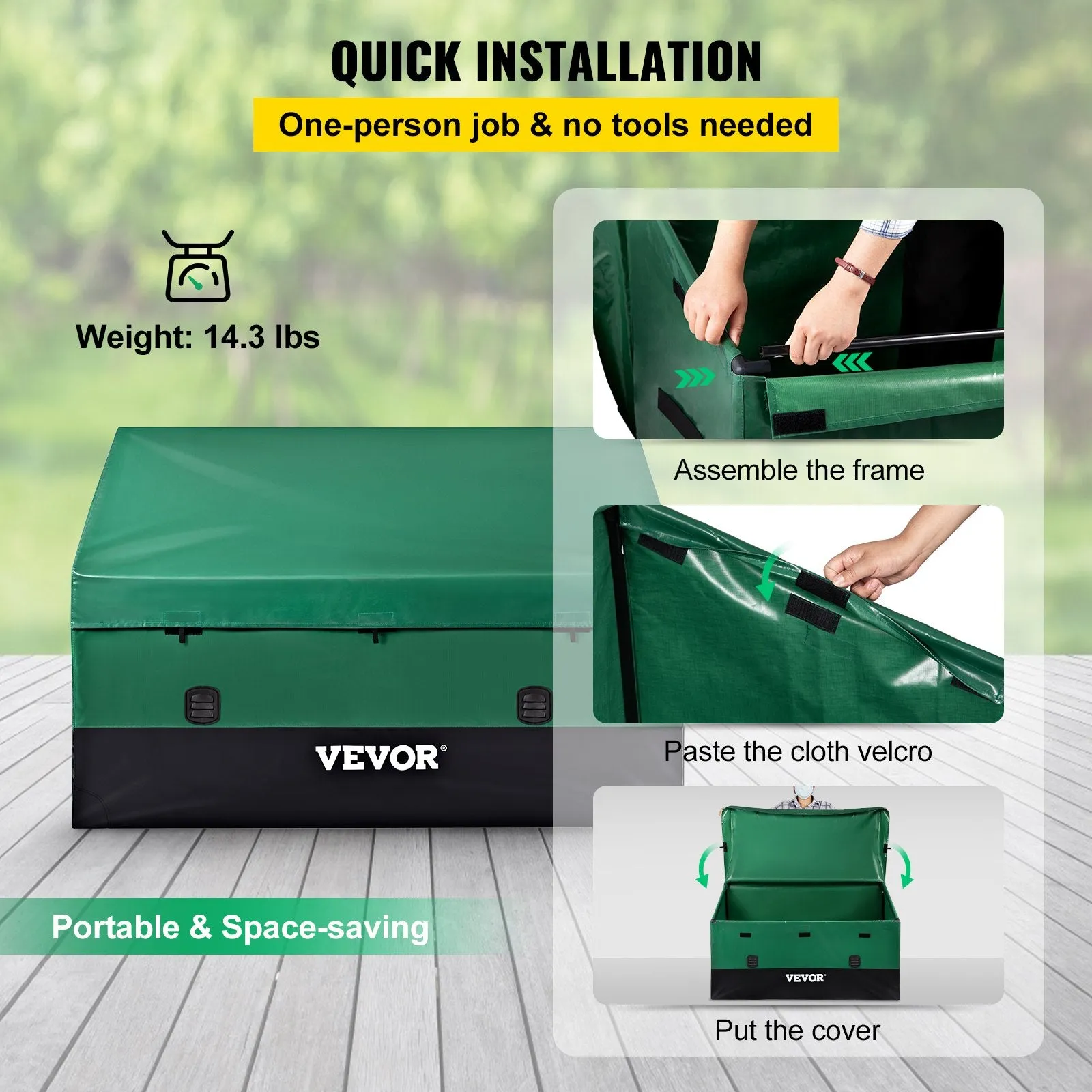VEVOR Outdoor Storage Box Patio Deck Box Gallon Waterproof PE Tarpaulin