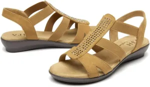 VJH confort Women's Comfort Flat Sandals Summer,with Rhinestone Open Toe Elastic Slip On Slingback Casual Walking Low Heele Sandals