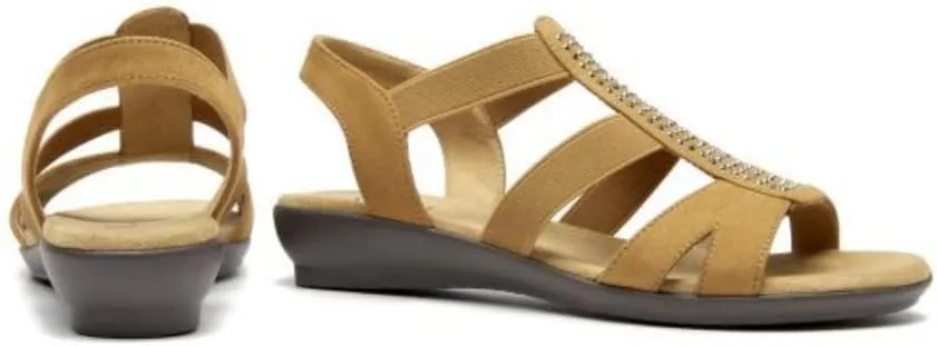 VJH confort Women's Comfort Flat Sandals Summer,with Rhinestone Open Toe Elastic Slip On Slingback Casual Walking Low Heele Sandals