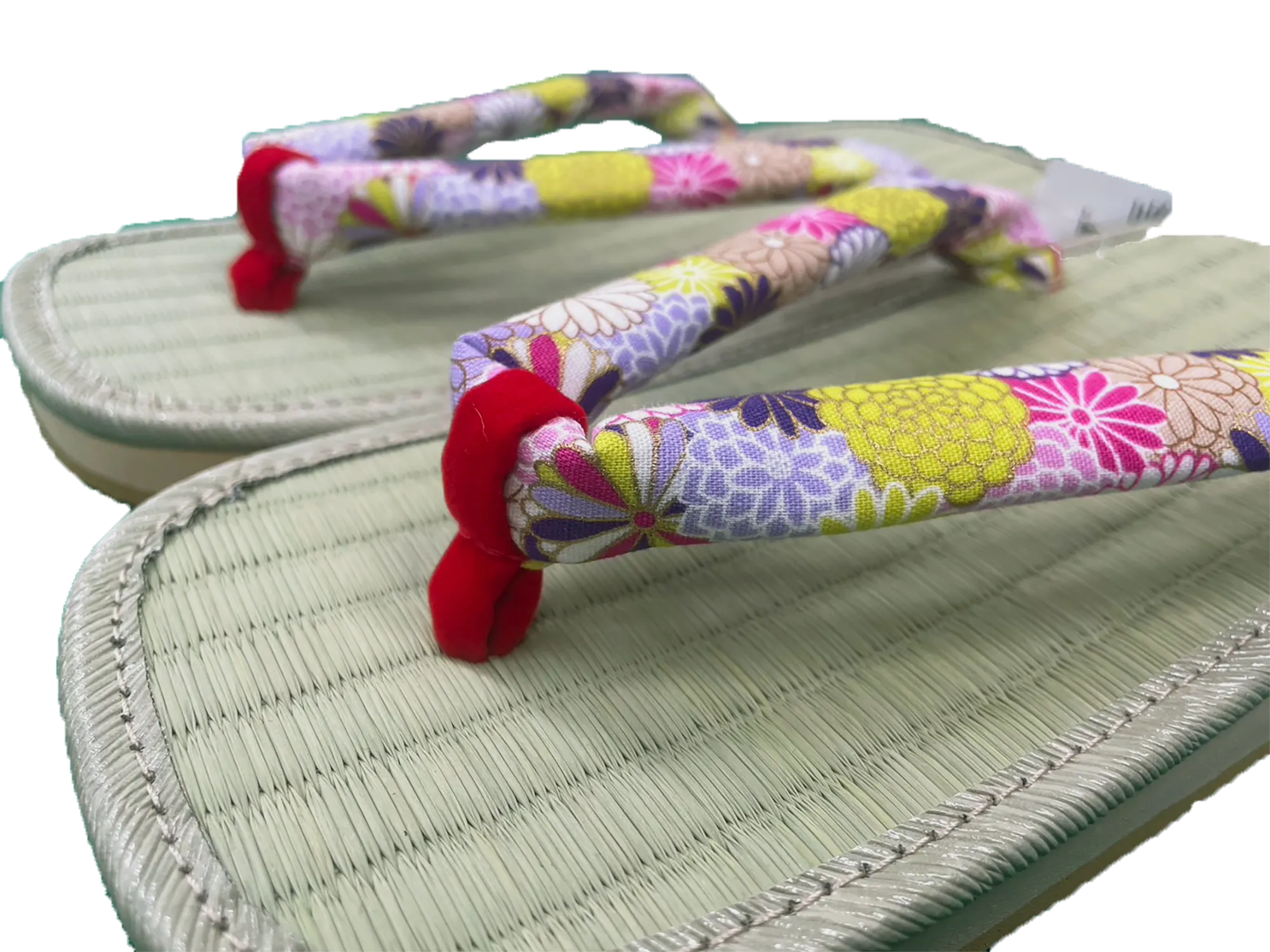 Woman's Tatami setta sandals : Pink, Colorful Flowers