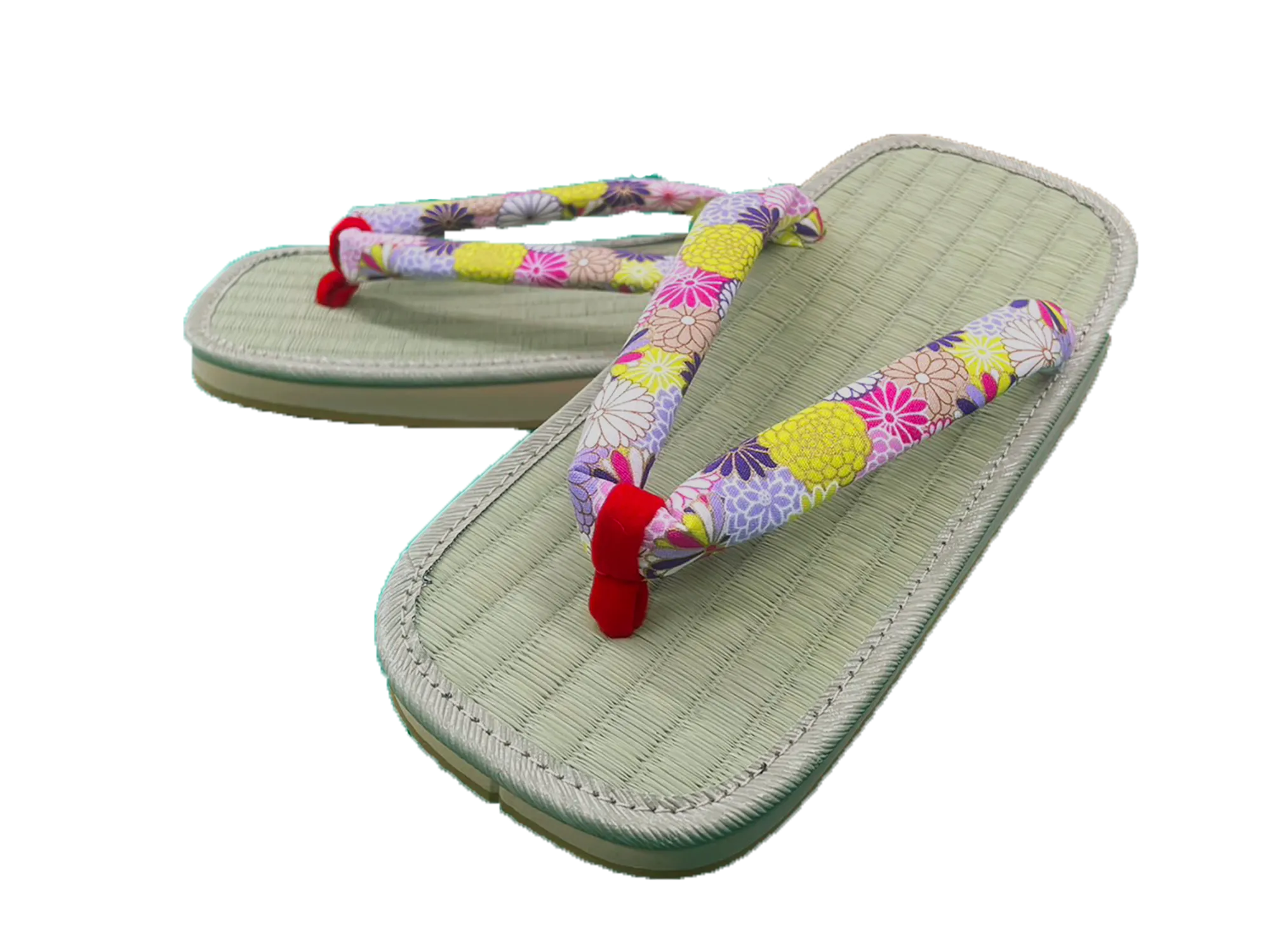 Woman's Tatami setta sandals : Pink, Colorful Flowers