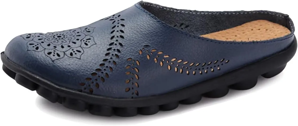 Women's Floral Fashion Slippers Hollowed Out Casual Flat Mules