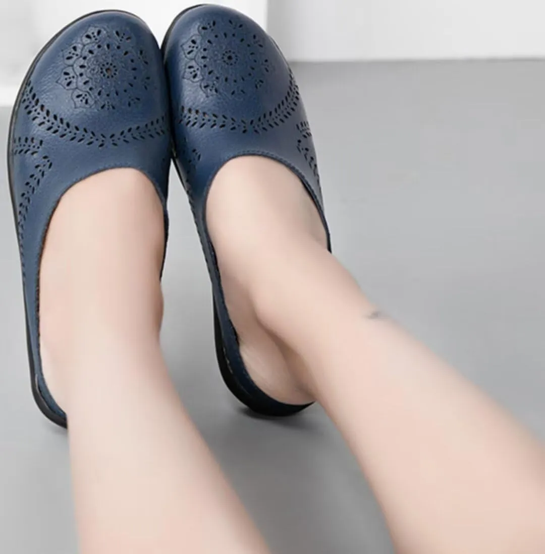 Women's Floral Fashion Slippers Hollowed Out Casual Flat Mules