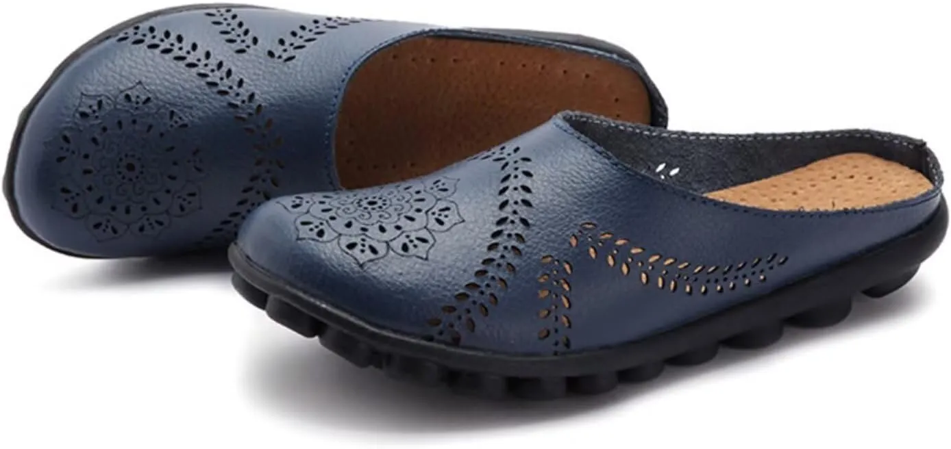 Women's Floral Fashion Slippers Hollowed Out Casual Flat Mules