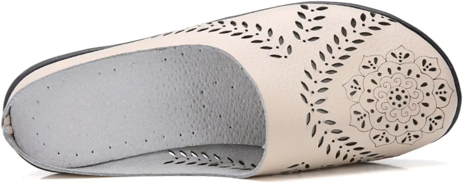 Women's Floral Fashion Slippers Hollowed Out Casual Flat Mules