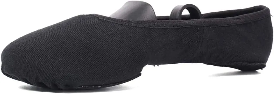 YKXLM Ballet Dance Shoes Slippers for Girls and Women, Full Sole Canvas Ballet Slipper,Model TJBL