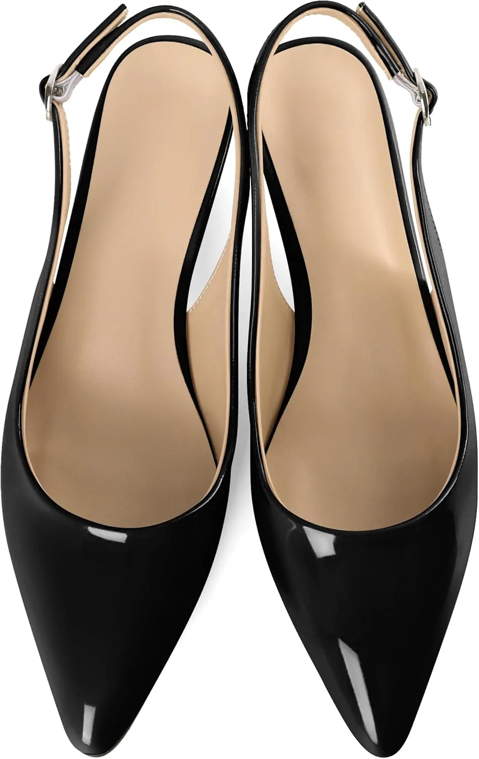 YODEKS Slingback Heels for Women Kitten Heels Pumps 1.5 Inch Pointed Toe Dress Shoes